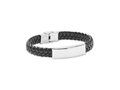 Braided faux leather bracelet - 21 cm.