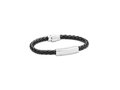 Braided faux leather bracelet - 18 cm.