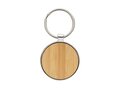 RCS recycled zinc alloy round keychain with bamboo 2