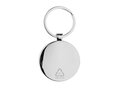 RCS recycled zinc alloy round keychain with bamboo 3