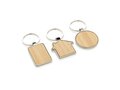 RCS recycled zinc alloy round keychain with bamboo 7