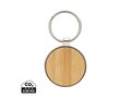 RCS recycled zinc alloy round keychain with bamboo