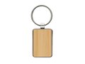 RCS recycled zinc alloy rectangle keychain with bamboo 2