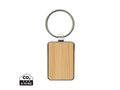 RCS recycled zinc alloy rectangle keychain with bamboo