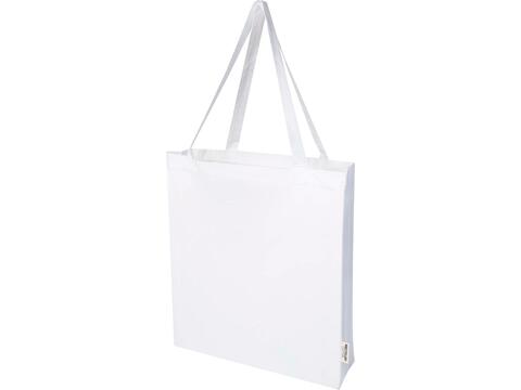 Madras 140 g/m² GRS recycled cotton gusset tote bag