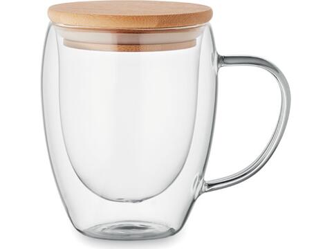 Double wall borosilicate mug