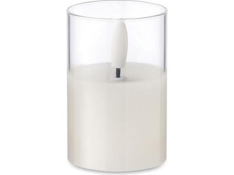 LED wax candle in glass holder - S