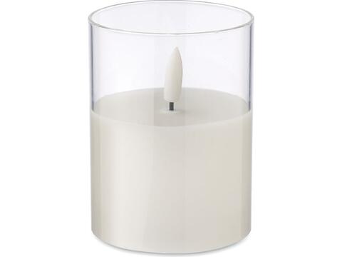 LED wax candle in glass holder - M