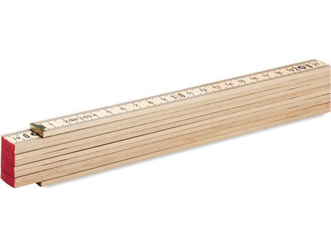 Carpenter ruler in wood 2m