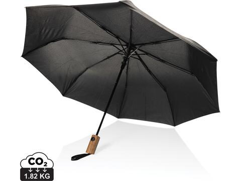 Mini parapluie 21" à ouverture auto en bois d'acacia Kaycey