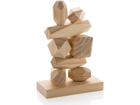 Pierres d'équilibre en bois dans une pochette Ukiyo Crios