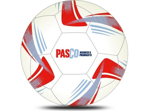 Ballon de football promotionnel Gold 32 panneaux - impression personnalisée  (Orange/noir, PU/PVC, 3 couches, 330g) comme goodies promotionnels Sur