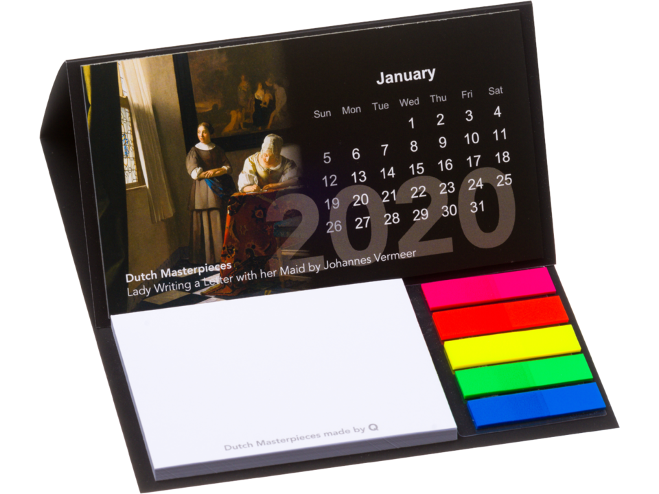 Exclusief Van God verontreiniging Bureau kalender met sticky notes en pagemarkers - Pasco Gifts