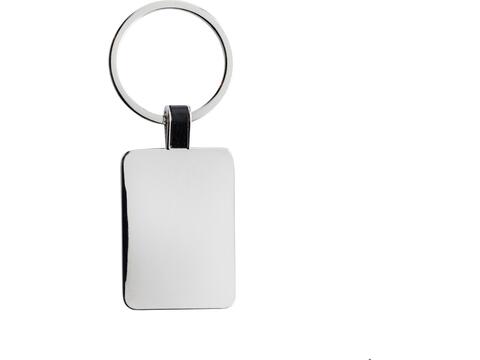 RCS rechthoekige sleutelhanger van gerecycled zinc alloy