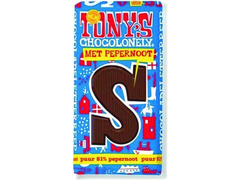 Tony's Chocolonely Puur Pepernoot Chocoladeletter